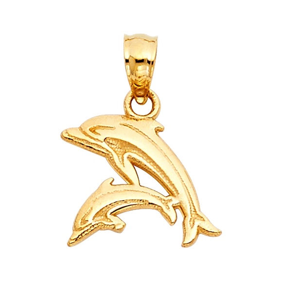 14K Yellow Gold  Dolphin Pendant